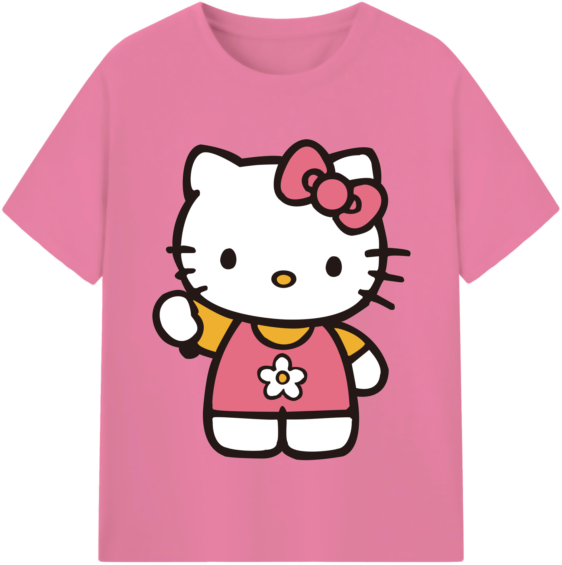（画像用） Hello Kitty ハローキティ 綿100％半袖Tシャツ（フロントプリント）